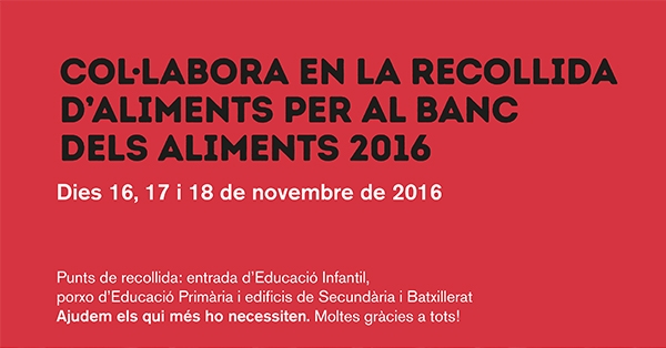 Campanya Solid&agrave;ria de Recollida d'Aliments 2016