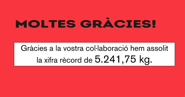 La campanya solid&agrave;ria de recollida d&rsquo;aliments 2017 ha estat novament un &egrave;xit!