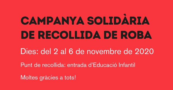 Campanya solid&agrave;ria de recollida de roba 2020