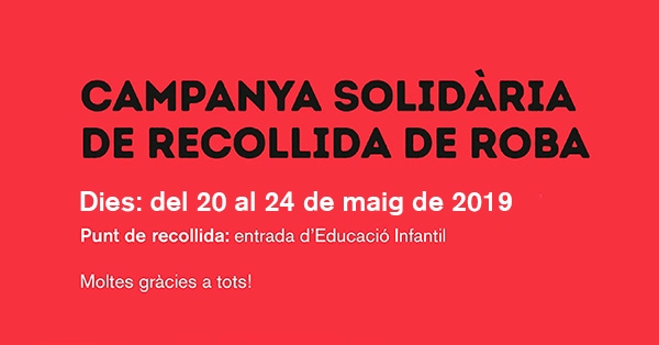Campanya solid&agrave;ria de recollida de roba 2019